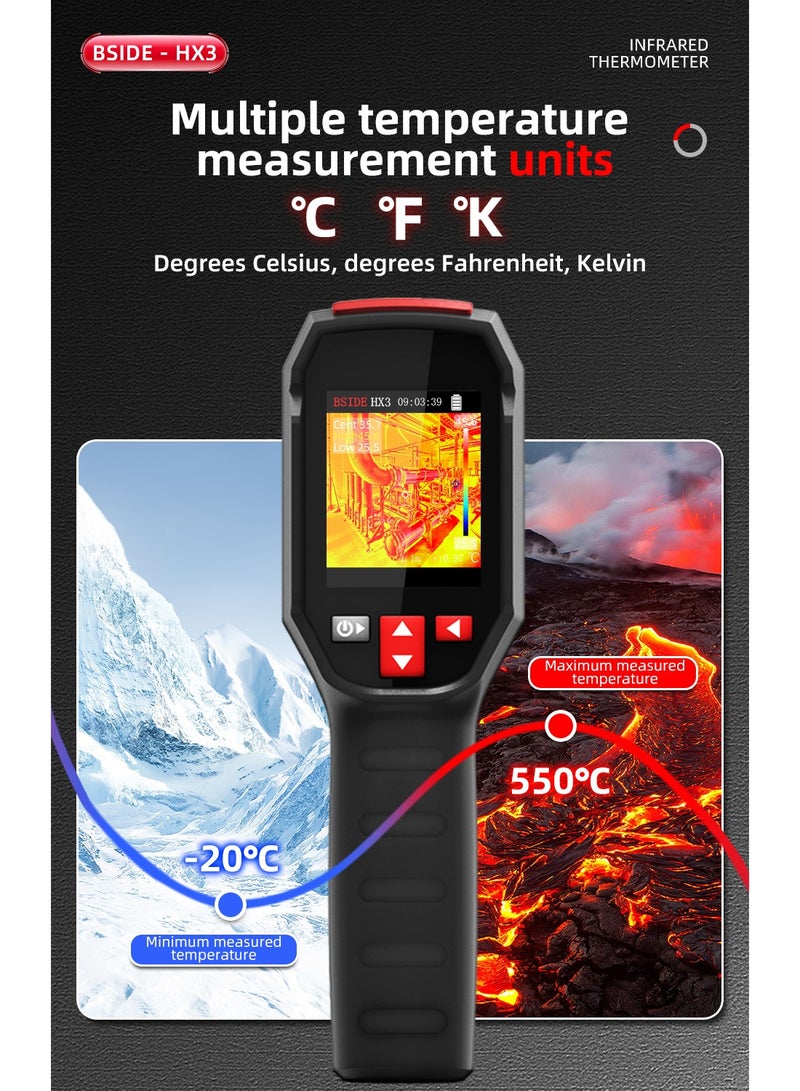 BSIDE HX3 Infrared Thermal Imager Handheld Temperature Detector – 2.4" HD Screen, Dual Optical Fusion, Laser Indicator, 15 Color Modes, High-Precision Non-Contact Thermometer - Image 5