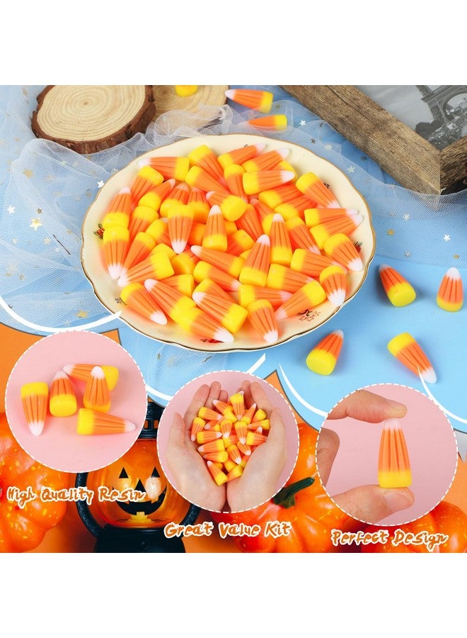 EVERMARKET 40 Pcs Resin Candy Corn Decor Cute Fake Candy Corn Embellishment Resin Corn Craft Halloween Decorations With Storage Box For Diy Craft Wreath Scrapbooking Party Home Decor - Image 4