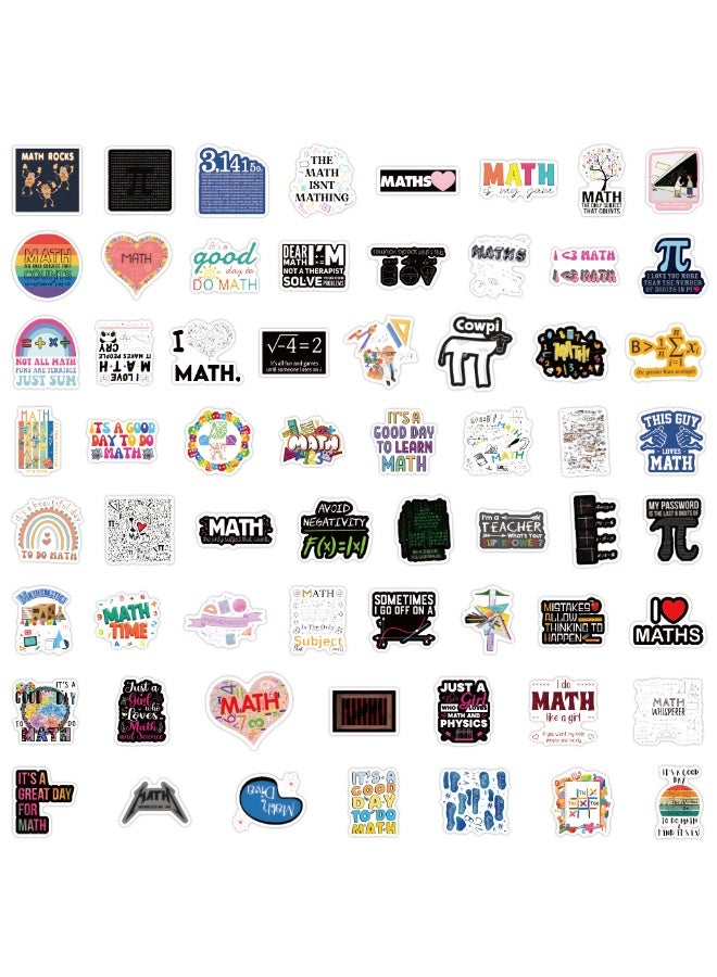 NIBEMINENT 60 Pcs Math Deco Kit Waterproof Stickers, High Definition Printing Bright Colors, Suitable for Laptop Skateboard Luggage Water Bottle Guitar DIY - Image 3