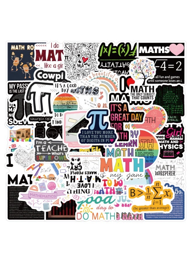 NIBEMINENT 60 Pcs Math Deco Kit Waterproof Stickers, High Definition Printing Bright Colors, Suitable for Laptop Skateboard Luggage Water Bottle Guitar DIY - Image 2