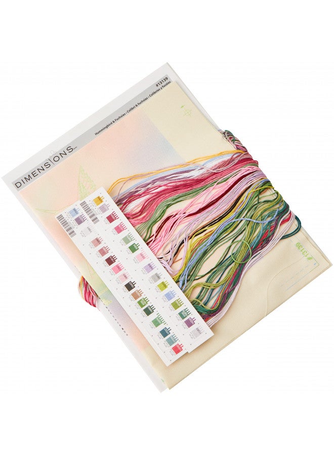 Dimensions Hummingbird and Fuchsias Stamped Cross Stitch Kit, 14'' x 12'' - Image 2