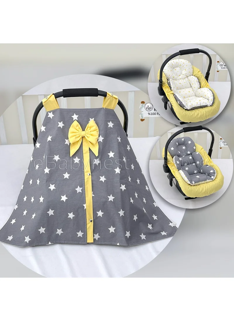 Ebabynest Big Star Series Gray Yellow Stroller Cover Set of 3