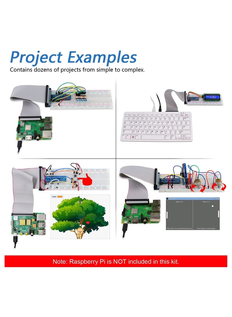 FREENOVE - Freenove Ultimate Starter Kit for Raspberry Pi, Model 3B+ 3B 3A+ 2B 1B+ 1A+ Zero W, Python C Java, 57 Projects, 430+ Pages Detailed Tutorials, 220+ Components - Image 1