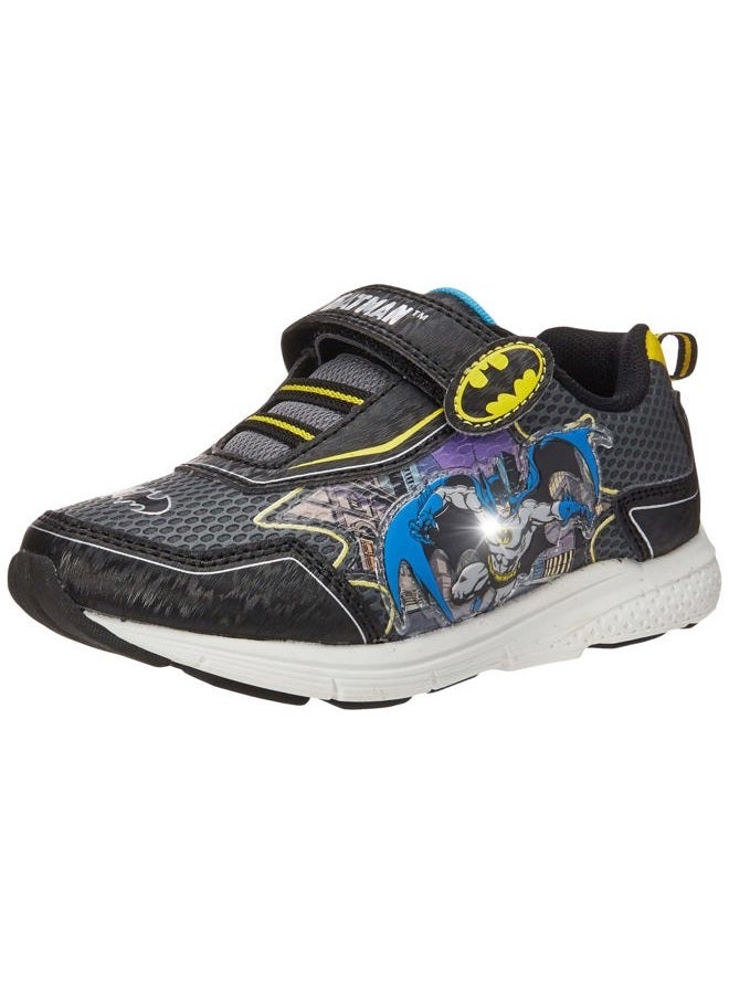 Boy's Batman Themed Sneaker, Black Yellow, 8 Toddler