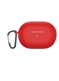 Generic Silicone Case Compatible with Huawei Freebuds Pro 4 2025 with Carabiner, Shockproof Slim Headphone Case, Soft Earphone Protective Cover Support Wireless Charging (red) 