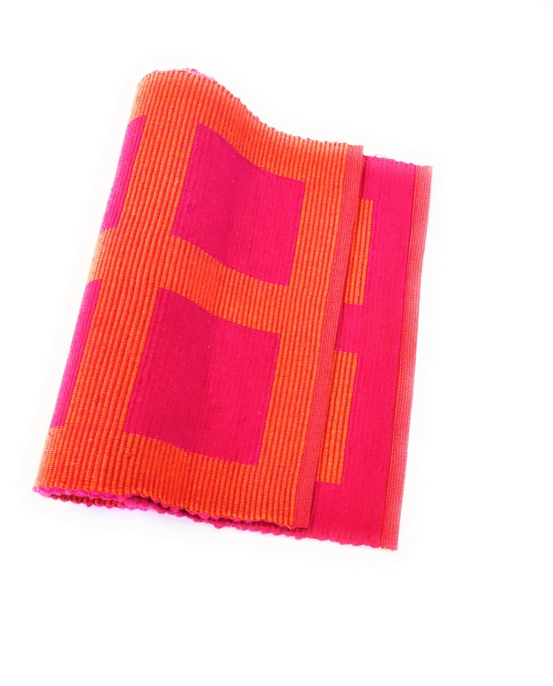 Rangbhar Handloom Ribbed Cotton Table Runner for Living/Dining Room/Home Decor, Anti Skid, Reversible, Machine Washable, 12 X 72 inches, Striped, Pink Orange Box - Image 3