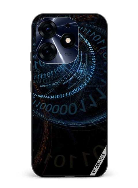 Protective Case Cover For Tecno Spark 10 Pro Binary Code Abstract Design Multicolour