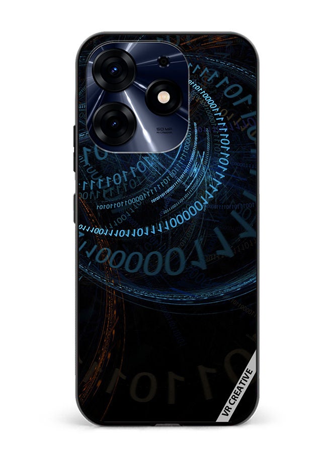 Protective Case Cover For Tecno Spark 10 Pro Binary Code Abstract Design Multicolour