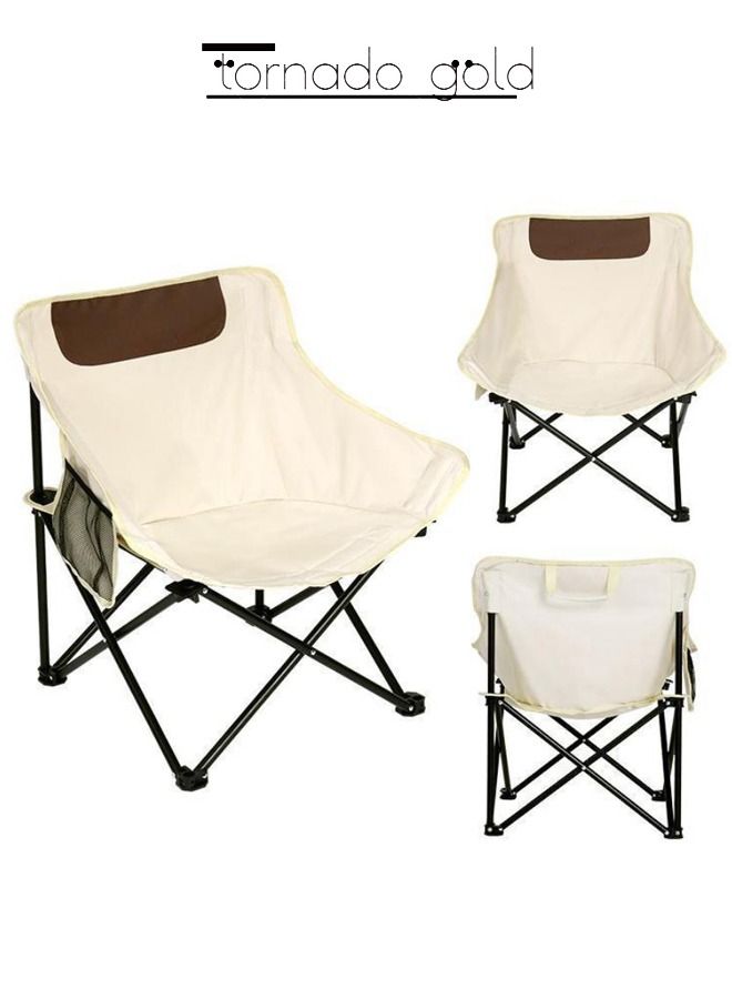 تورنيدو جولد كرسي تخييم قابل للطي وخفيف الوزن قابل للطي على شكل قمر مع حقيبة حمل - Image 4
