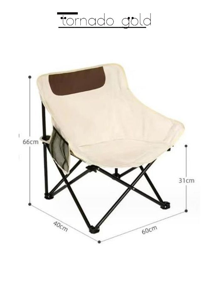 تورنيدو جولد كرسي تخييم قابل للطي وخفيف الوزن قابل للطي على شكل قمر مع حقيبة حمل - Image 2