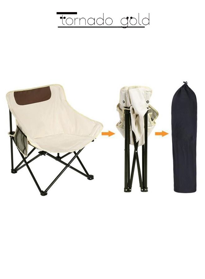 تورنيدو جولد كرسي تخييم قابل للطي وخفيف الوزن قابل للطي على شكل قمر مع حقيبة حمل - Image 3