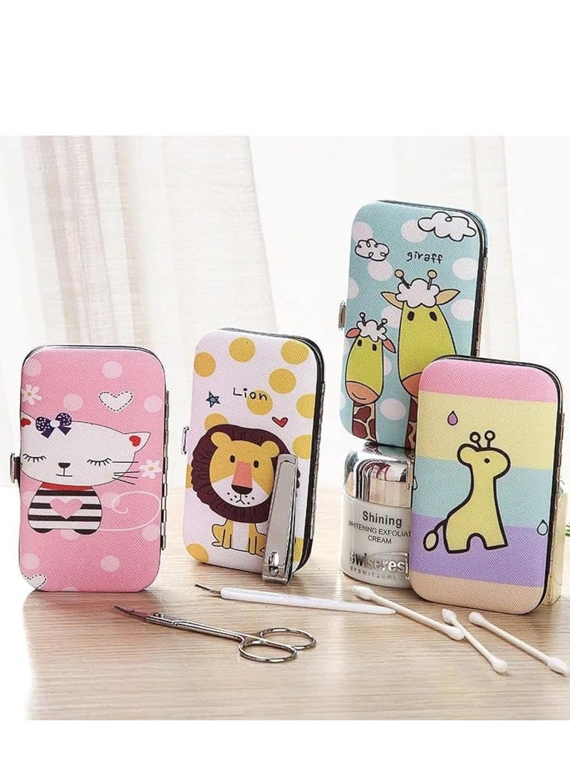 7 Piece Mini Professional Nail Care Tool Kit for Manicure and Pedicure, Portable Daily Life Travel Cartoon Case Stainless Steel Nail Clippers Scissors (Random Design) 1 set - Image 2