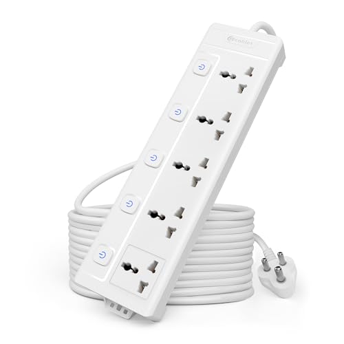 Cablet Extension Board 2500W 10A | 5 Universal Multi Plug Socket with Individual Switches | 4.5 Meter Heavy Duty Cord | LED Indicator, Power Strip & Spike Guard for Home & Office Use - Image 1