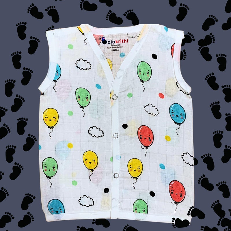 Balakrithi Organic Cotton Muslin Button Jabla| Newborn Jabla Pack of 6 |Snap Jablas for Baby |Muslin Jabla Boys Girls|Soft Breathable |Multicolour - Image 5