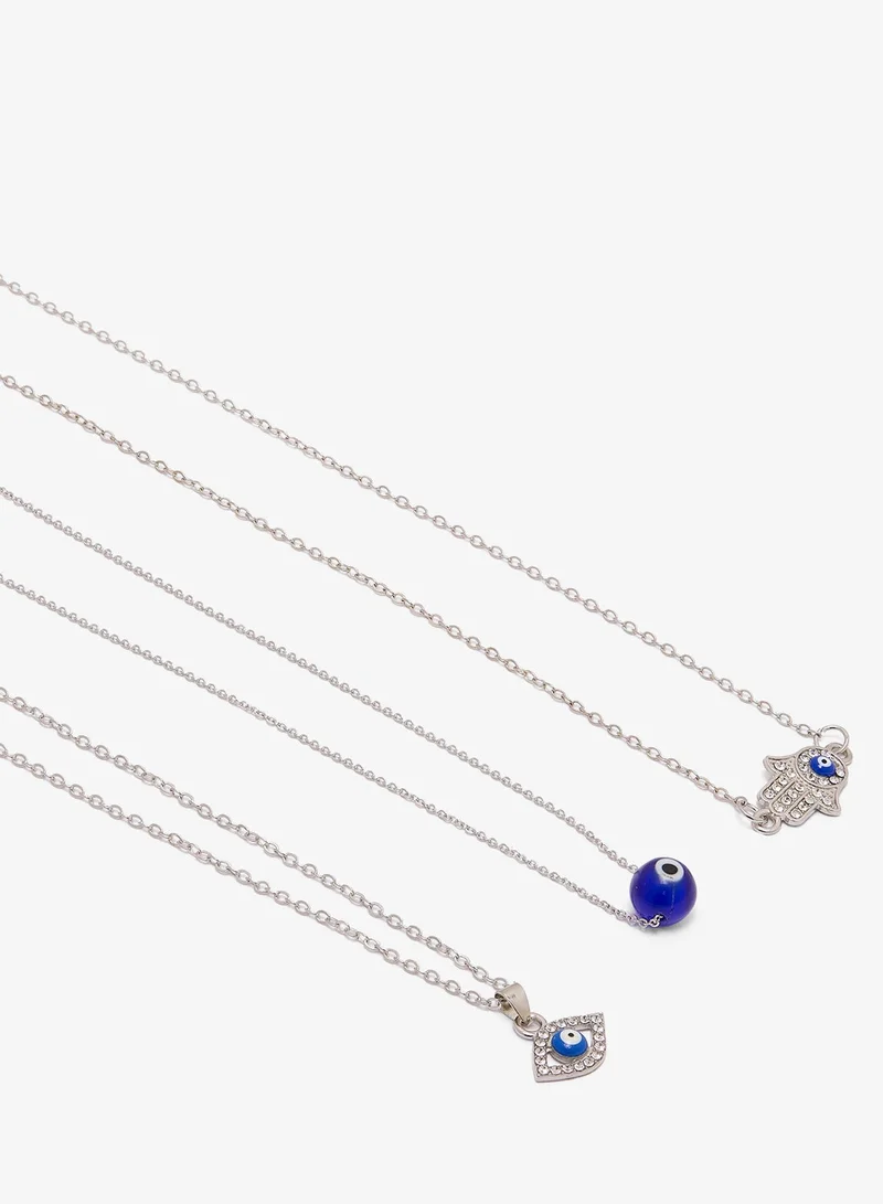 Ginger Evil Eye Detail Layered Necklaces