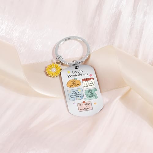 EoBeCy Little Reminders Inspirational Keychain: Mental Health Gifts for Women, Sunflower Keychain with Affirmation Quotes, Cute and Unique Keyring, Christmas Birthday Gift for Women Girls and Friends - Image 5