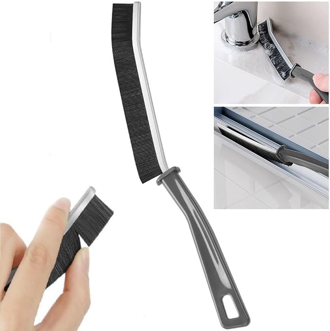 OFFERZONE Plastic Gap Cleaning Brush,Bathroom Gap Cleaning Brush,Clean The Dead Corners of Kitchen Tiles,Multifunctional Window Slots,Multi-Purpose Door Window Track Deep Cleaning Brush - Image 1