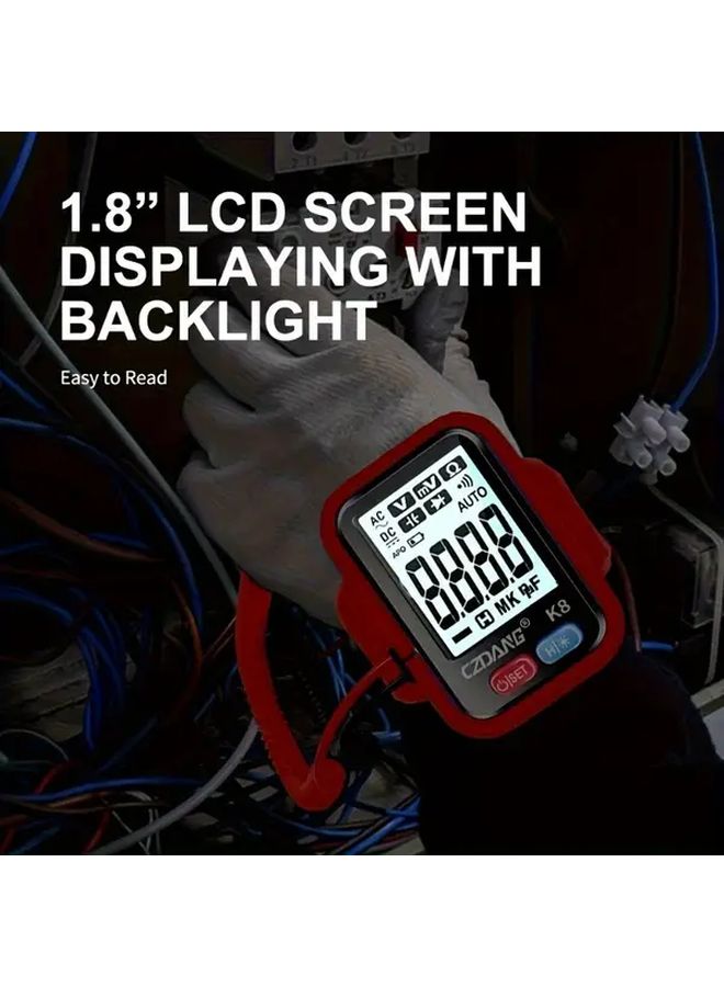 Red K8 Wrist Worn Digital Multimeter with 4 3 Inch Display USB Rechargeable for Electrical Testing - Image 5