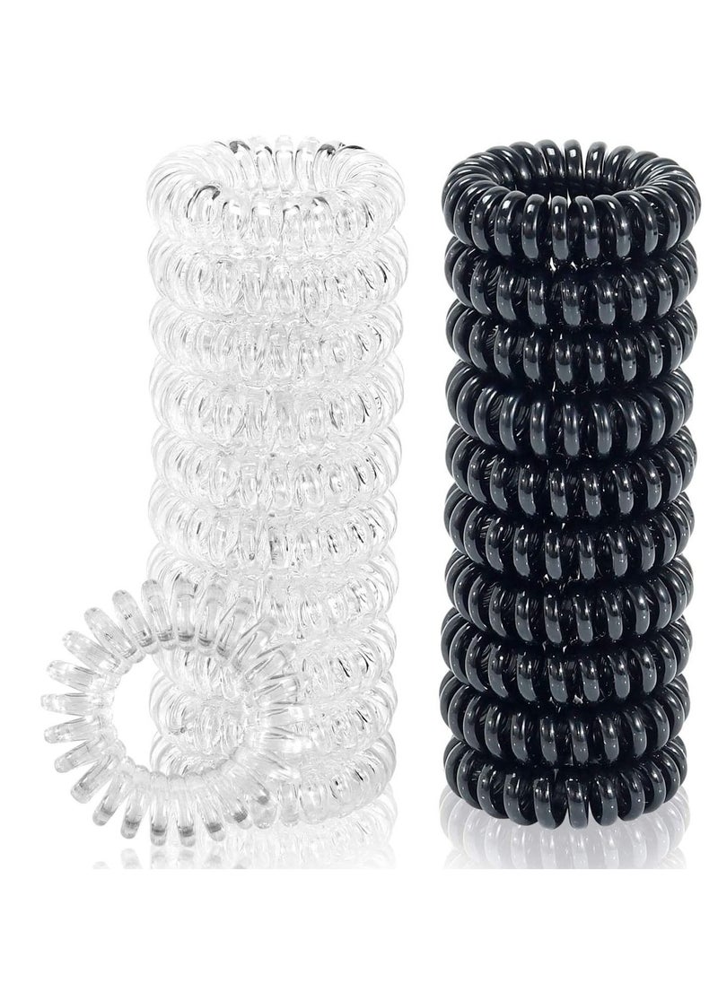 Y&D Spiral Hair Ties,Hair Elastics, No Crease Bands Multi Color Waterproof Phone Cord Scrunchies Coils Accessories for Women Girls(20 Pack)  - Image 1