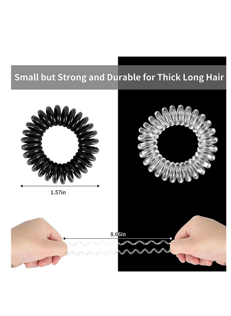 Y&D Spiral Hair Ties,Hair Elastics, No Crease Bands Multi Color Waterproof Phone Cord Scrunchies Coils Accessories for Women Girls(20 Pack)  - Image 2