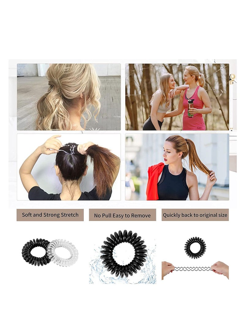 Y&D Spiral Hair Ties,Hair Elastics, No Crease Bands Multi Color Waterproof Phone Cord Scrunchies Coils Accessories for Women Girls(20 Pack)  - Image 5