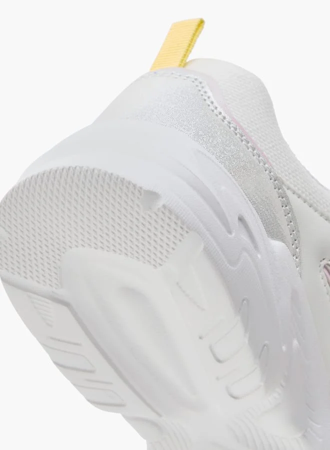 Flora Bella By Shoexpress Girls Embellished Panelled Sneakers with Hook-and-Loop Closure