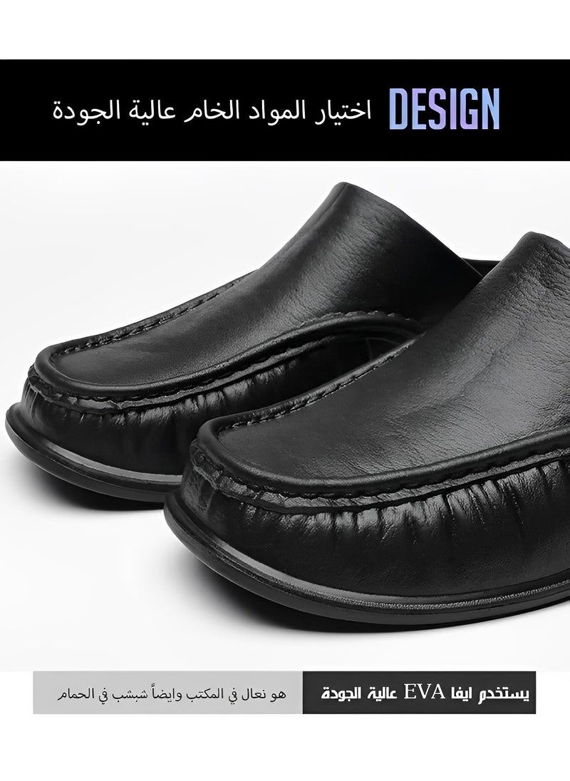 REOCLE - Men's Slippers Slip-On House Slippers with Anti-Skid Rubber Sole & Foot Massage Sheet Design & Cool and Breathable Material Backless Loafers for Indoor Outdoor - Image 1