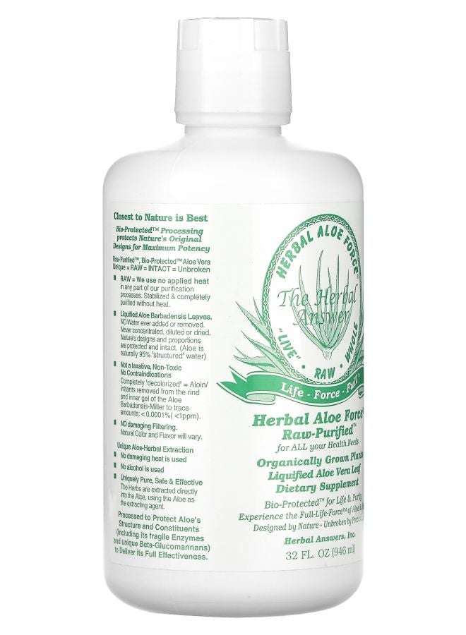 Herbal Answers Herbal Aloe Force Raw Purified 32 fl oz (946 ml) - Image 2
