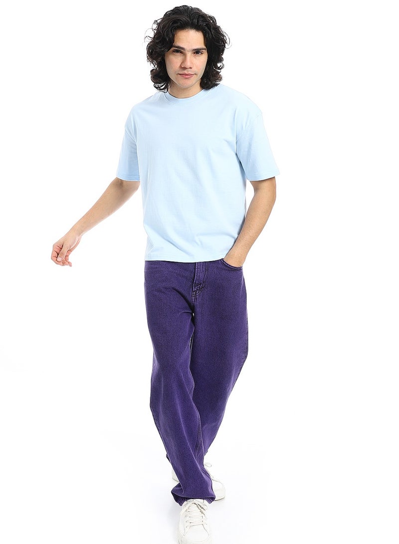 Andora Crew Neck Short Sleeves T-Shirt_Light Baby Blue - Image 5