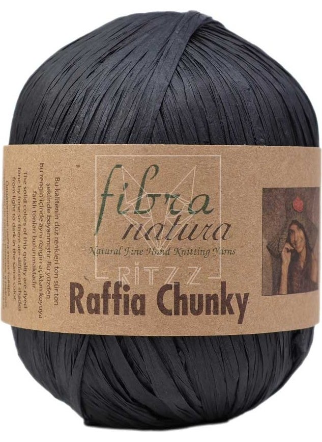 Himalaya Fibra Natura Raffia Chunky 114-22 Black  - Image 1