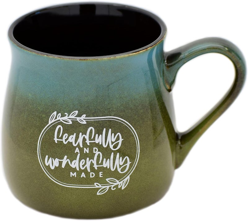 Dexsa Ceramic Designer Coffee Mug  Fearfully and wonderfully made  Holds 16 ounces  Dishwasher and Microwave Safe  Great for Coffee Tea Soups Hot Chocolate - Image 1