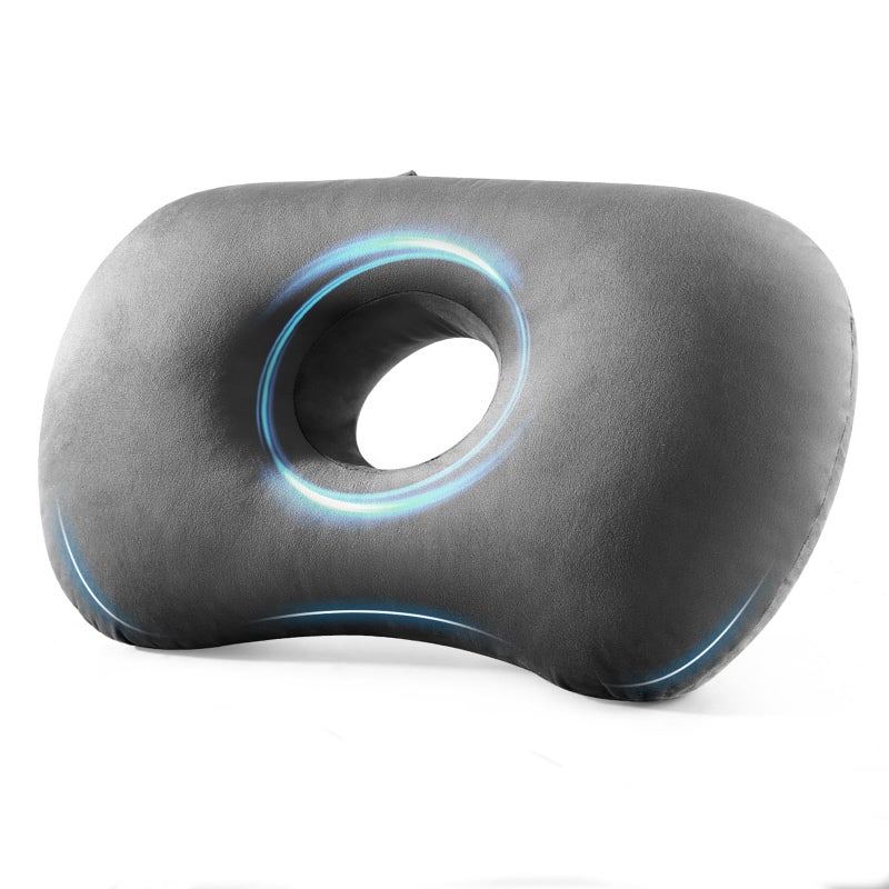 SofGlowly Ear Piercing Pillow for Side Sleepers, Larger Ear Hole Design for Comfortable Sleep, Adjustable Ear Pillows with Soft Washable Cover, Ideal for Ear Piercing Care and Support (Gray) - Image 1