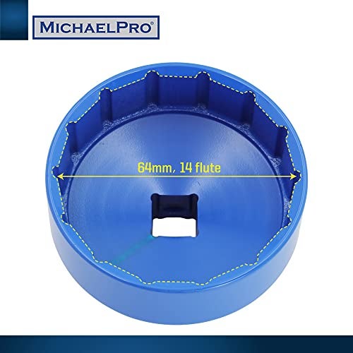 MichaelPro مفتاح غطاء فلتر الزيت من مايكل برو 64.5 مم من الفولاذ المطروق لسيارات تويوتا ولكزس، 14 شق | إزالة فلتر الزيت العنيد بسهولة | أداة فلتر الزيت القوية من لكزس وتويوتا | MP009081 - Image 3