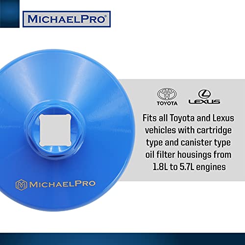 MichaelPro مفتاح غطاء فلتر الزيت من مايكل برو 64.5 مم من الفولاذ المطروق لسيارات تويوتا ولكزس، 14 شق | إزالة فلتر الزيت العنيد بسهولة | أداة فلتر الزيت القوية من لكزس وتويوتا | MP009081 - Image 5