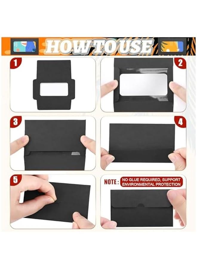 HOOKOR 60 Pack Window Card Envelopes, Card Sleeves Blank Card Holders 3.9 x 2.4 Inch Envelopes for Cards Greeting Card Mailing Envelopes (Black)  - Image 2