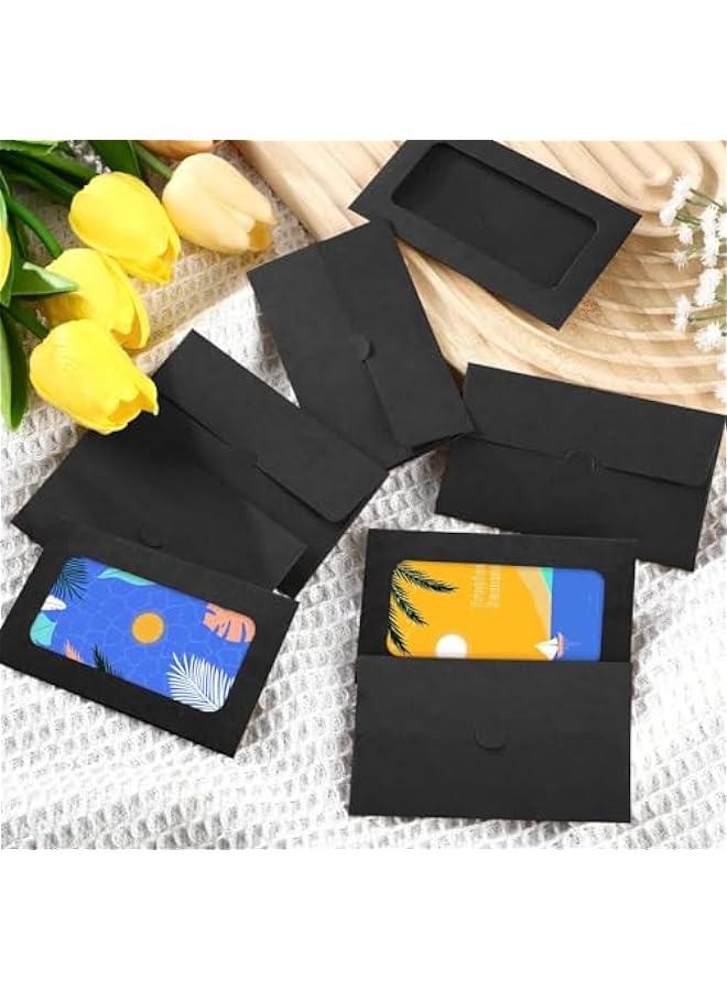HOOKOR 60 Pack Window Card Envelopes, Card Sleeves Blank Card Holders 3.9 x 2.4 Inch Envelopes for Cards Greeting Card Mailing Envelopes (Black)  - Image 5