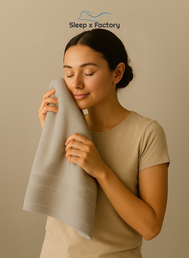 Sleep x Factory Beige Hand Towel – 100% Cotton, Soft & Absorbent – 50x80 cm - Image 4