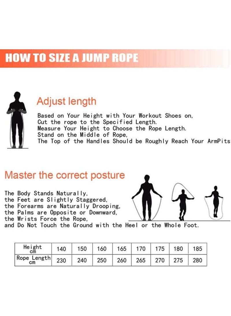 2 Pack Adjustable Speed Jump Rope 300cm, Heavy Weighted Steel Wire Exercise Skipping Jump Rope for Exercise Fitness Skipping Ropes for Fitness Kids,Men,Women - Image 3