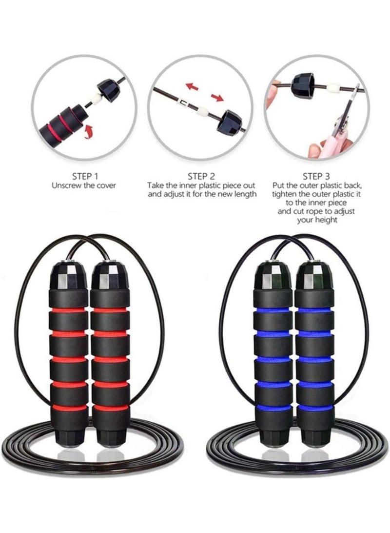 2 Pack Adjustable Speed Jump Rope 300cm, Heavy Weighted Steel Wire Exercise Skipping Jump Rope for Exercise Fitness Skipping Ropes for Fitness Kids,Men,Women - Image 2