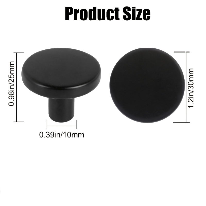 Black 3pcs Minimalist Round Cabinet Drawer Pulls - Image 4
