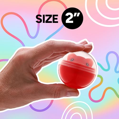 Entervending Empty ClearColored Round Capsules 2 inch 25 pcs Bulk 7 Colors Capsule for Toy Gumball Machines Plastic Containers Surprise for Kids Party - Image 5