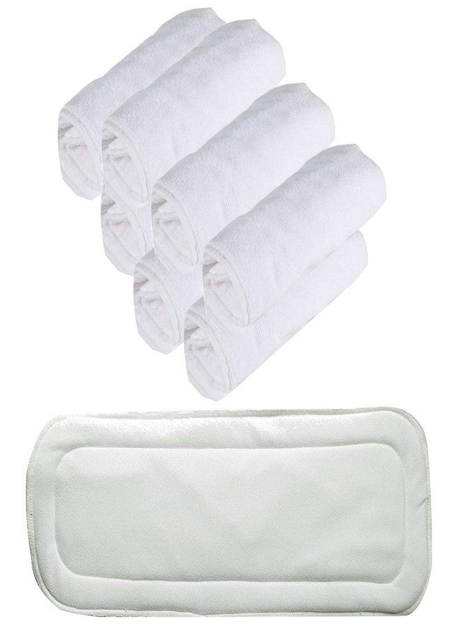 Crawl'in Unisex Baby Diaper Insert Pad - 4 Layer Mircofiber Reusable And Washable Cloth Diaper Liner Pad for Small Toddler and Newborn Babies, Age 0-24 Months, White (Pack of 8) - Image 1