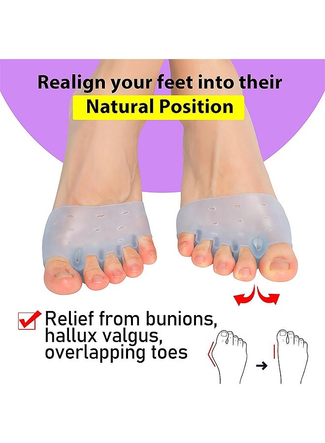 إم إكس إن 3 أزواج من فواصل فواصل أصابع القدم، وسائد كرة القدم المسامية لمصحح الورم، وفاصل جل لأصابع القدم ومنصات مشط القدم، لتخفيف آلام القدم والأورام، والتهاب اللفافة الأخمصية، ورم مورتون العصبي، والبثور، وأقدام مرضى السكري، ومقدمة المطرقة - Image 4