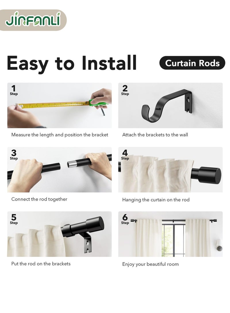 جين فان ل أنا قضيب ستارة قضيب روماني أسود قضيب واحد قضيب مزدوج تركيب سكة علوية قضيب رياح صناعي مثقوب سبيكة ألومنيوم سميكة [28-48 بوصة] - Image 5