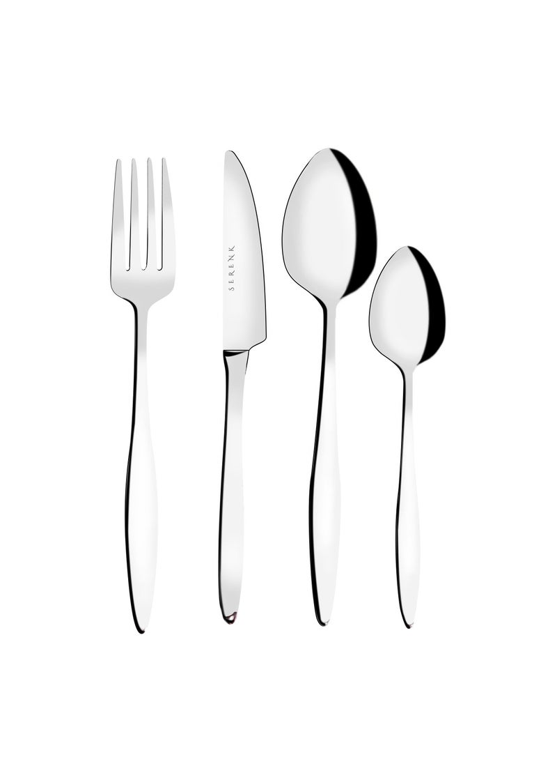 Serenk Milan 24-Piece Premium 18/10 Stainless Steel Cutlery Set - Elegant, Durable Flatware with Polished Finish - pzsku/Z45744336556B36370216Z/45/_/1739969193/ea51189e-52ab-470a-9e86-e2c8f7e4462a