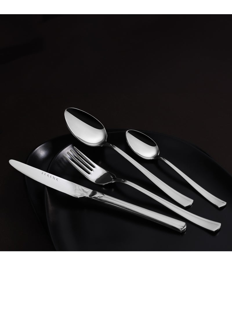 Serenk Milan 24-Piece Premium 18/10 Stainless Steel Cutlery Set - Elegant, Durable Flatware with Polished Finish - pzsku/Z45744336556B36370216Z/45/_/1739969194/45fedb91-5b1e-485d-8cd8-ed7ea76ac8fe