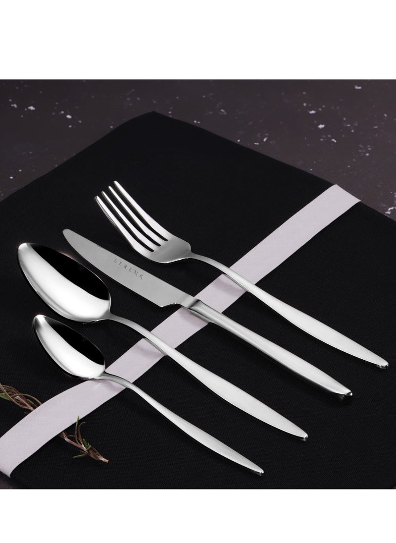 Serenk Milan 24-Piece Premium 18/10 Stainless Steel Cutlery Set - Elegant, Durable Flatware with Polished Finish - pzsku/Z45744336556B36370216Z/45/_/1739969197/71ae5f82-080c-419a-98b3-10cfd732cf62