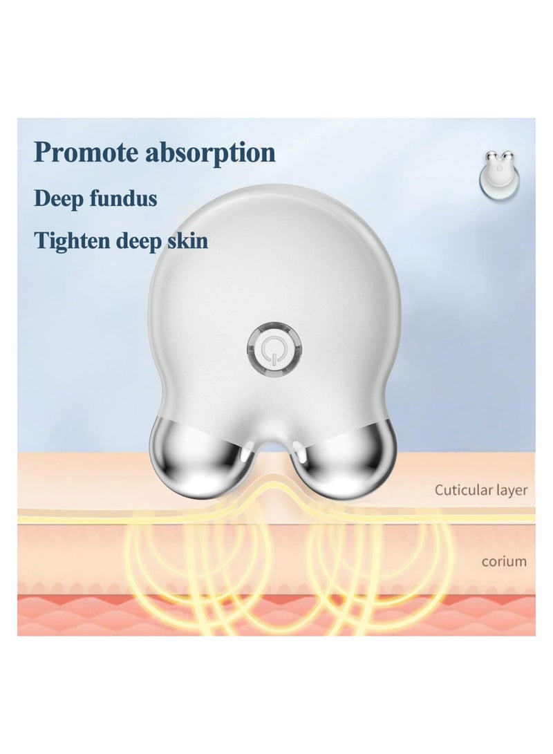 Loquat MiShoeurrent Facial Device Roller, Mini Face Massager, Facial Lifting Massager, Face Lift Device Neck Wrinkle, Beauty Device, Skin Care Product For Skin Tightening Rejuvenation Antiaging, White - Image 3