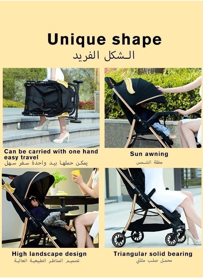 Baby Lightweight Strollers for Toddlers Kids, Infant Portable Travel Stroller With Compact Design, Quick Collect, Sit Lying, 5 Point Safety Harness