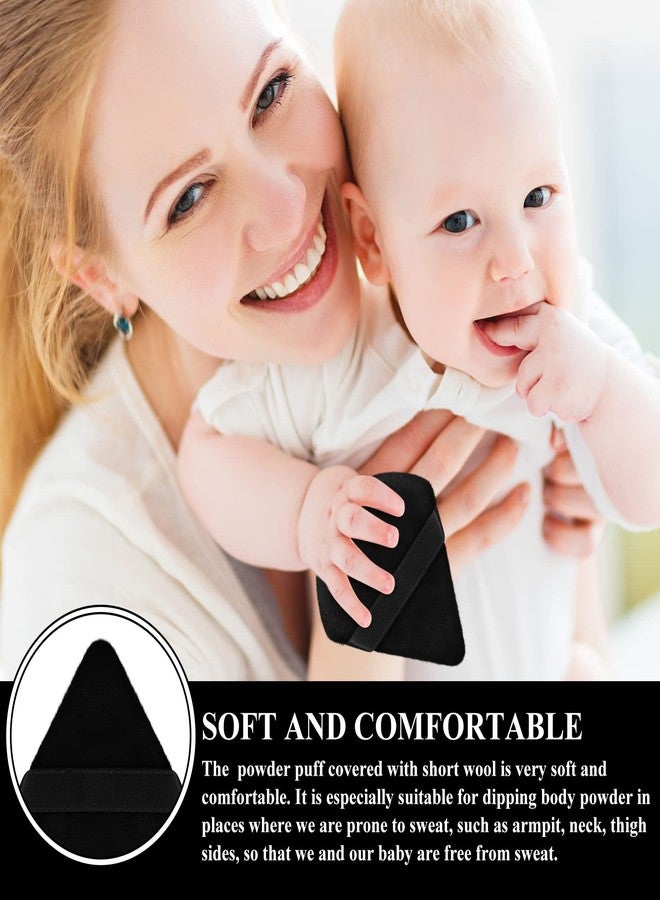 Maitys 12 Pieces Powder Puff Triangle Face Makeup Cosmetic for Loose Powder Soft Body Washable Reusable Foundation Sponge Mineral Wet Dry Makeup Tool for Women(Large, Small,Black) - Image 5